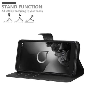 Alcatel 1S 2019 Suojakuori Lompakkokotelo (Musta)