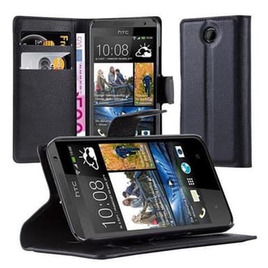 HTC Desire 300 Suojakuori Lompakkokotelo (Musta)