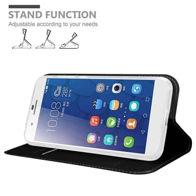 Honor 6 PLUS Suojakuori Lompakkokotelo (Musta)
