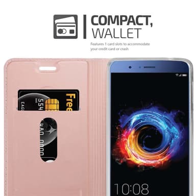 Honor 8 PRO Suojakuori Lompakkokotelo (Vaaleanpunainen)