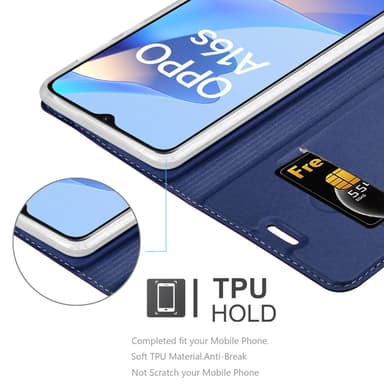 Oppo A16s / A54s Suojakuori Lompakkokotelo (Sininen)