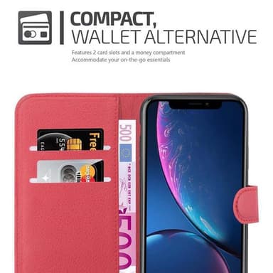 iPhone XR Suojakuori Lompakkokotelo (Punainen)