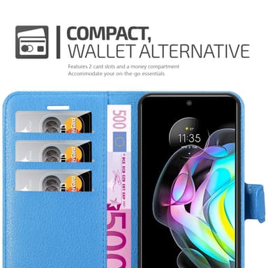Motorola EDGE 20 Suojakuori Lompakkokotelo (Sininen)