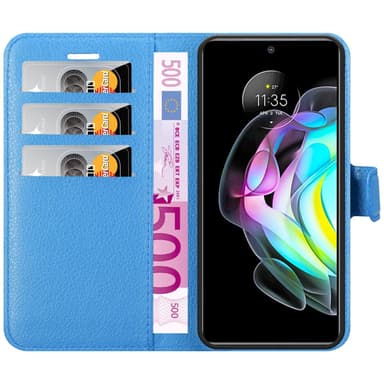 Motorola EDGE 20 Suojakuori Lompakkokotelo (Sininen)
