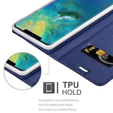 Huawei MATE 20 PRO Suojakuori Lompakkokotelo (Sininen)
