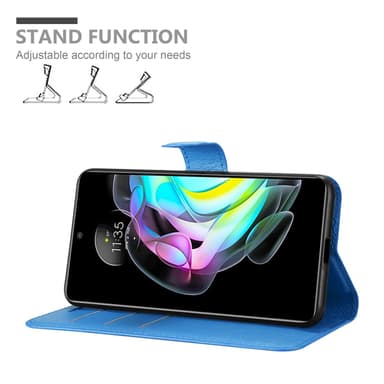 Motorola EDGE 20 Suojakuori Lompakkokotelo (Sininen)