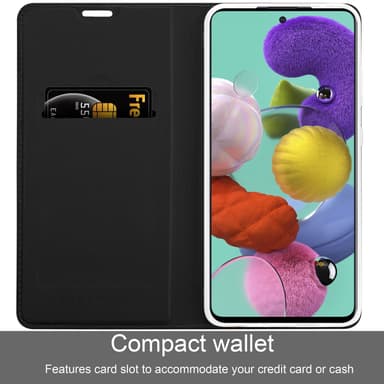 Samsung Galaxy A51 5G Suojakuori Lompakkokotelo (Musta)