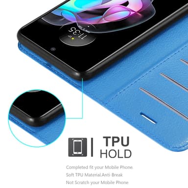 Motorola EDGE 20 Suojakuori Lompakkokotelo (Sininen)