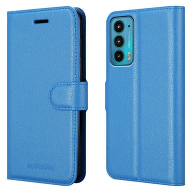 Motorola EDGE 20 Suojakuori Lompakkokotelo (Sininen)