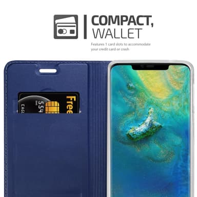 Huawei MATE 20 PRO Suojakuori Lompakkokotelo (Sininen)