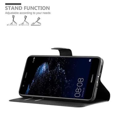 Huawei P10 LITE Suojakuori Lompakkokotelo (Musta)