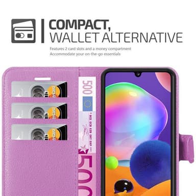Samsung Galaxy A31 Suojakuori Lompakkokotelo (Violetti)