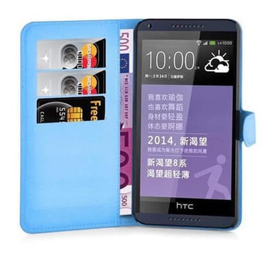 HTC Desire 816 Suojakuori Lompakkokotelo (Sininen)