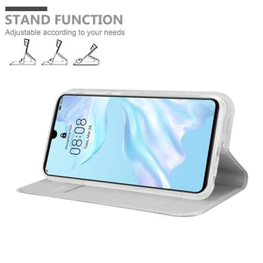 Huawei P30 Suojakuori Lompakkokotelo (Hopea)