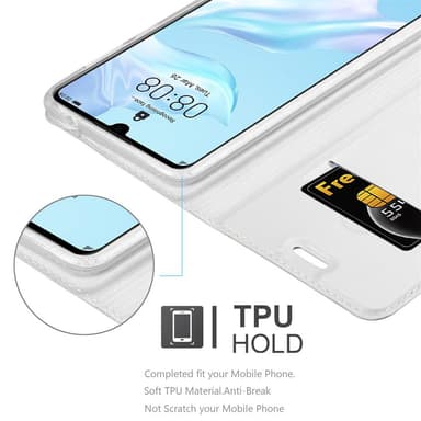 Huawei P30 Suojakuori Lompakkokotelo (Hopea)