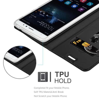 Huawei MATE S Suojakuori Lompakkokotelo (Musta)