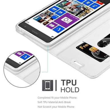 Nokia Lumia 1020 Suojakuori Lompakkokotelo (Hopea)