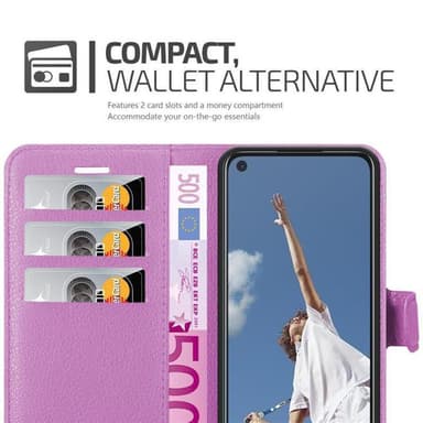 Oppo A52 Suojakuori Lompakkokotelo (Violetti)