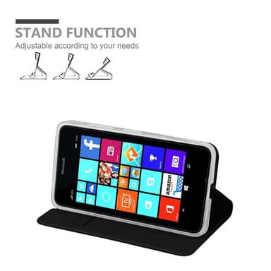 Nokia Lumia 640 Suojakuori Lompakkokotelo (Musta)