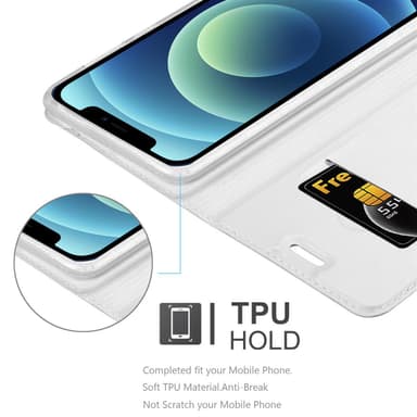 iPhone 12 MINI Suojakuori Lompakkokotelo (Hopea)