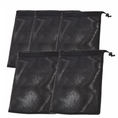 Verkkopussit kiristysnyörillä 5 kpl Musta 20×30 cm
