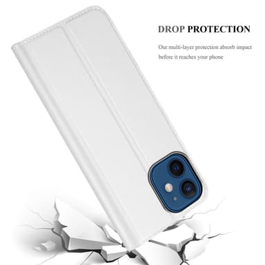 iPhone 12 MINI Suojakuori Lompakkokotelo (Hopea)