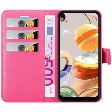 LG K61 Suojakuori Lompakkokotelo (Vaaleanpunainen)
