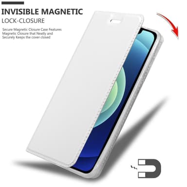 iPhone 12 MINI Suojakuori Lompakkokotelo (Hopea)