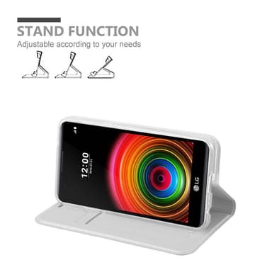 LG X POWER Suojakuori Lompakkokotelo (Hopea)