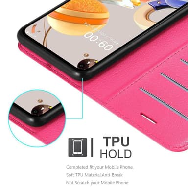 LG K61 Suojakuori Lompakkokotelo (Vaaleanpunainen)