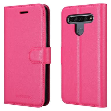 LG K61 Suojakuori Lompakkokotelo (Vaaleanpunainen)