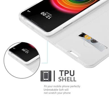 LG X POWER Suojakuori Lompakkokotelo (Hopea)