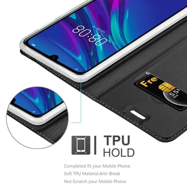 Huawei Y6 2019 Suojakuori Lompakkokotelo (Musta)