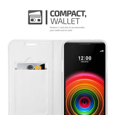 LG X POWER Suojakuori Lompakkokotelo (Hopea)