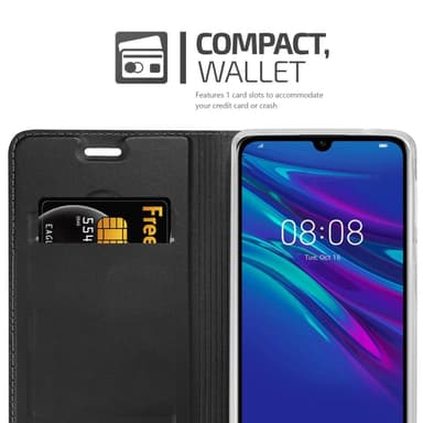 Huawei Y6 2019 Suojakuori Lompakkokotelo (Musta)