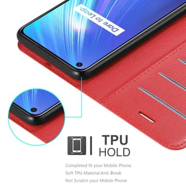 Realme 6 4G / 6s Suojakuori Lompakkokotelo (Punainen)