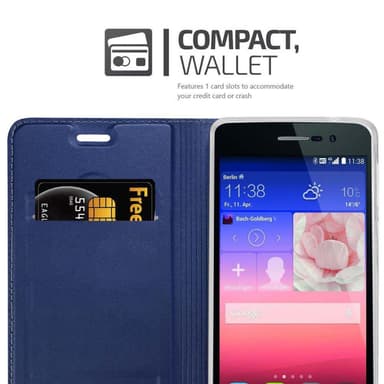 Huawei ASCEND P7 Suojakuori Lompakkokotelo (Sininen)