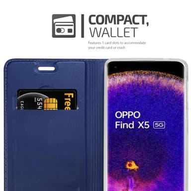 Oppo FIND X5 Suojakuori Lompakkokotelo (Sininen)