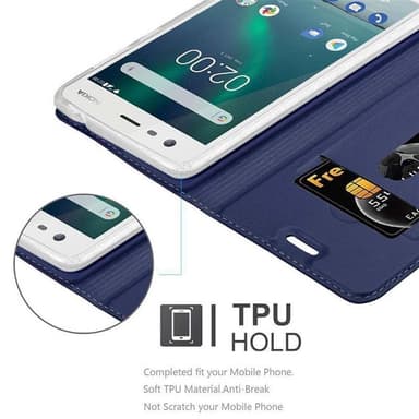 Nokia 2 2017 Suojakuori Lompakkokotelo (Sininen)
