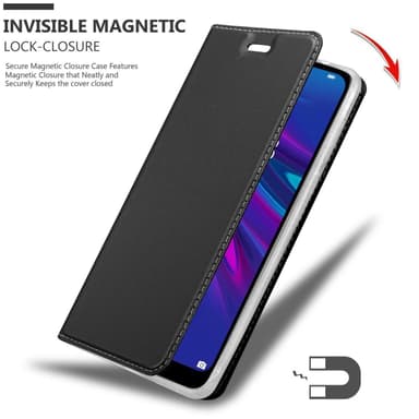 Huawei Y6 2019 Suojakuori Lompakkokotelo (Musta)