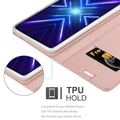 Honor 9X Suojakuori Lompakkokotelo (Vaaleanpunainen)