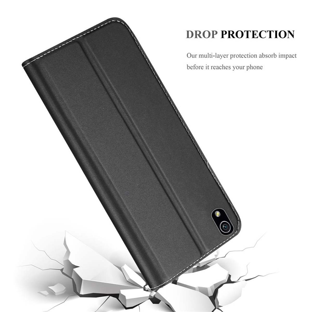 Huawei ASCEND P7 Suojakuori Lompakkokotelo (Musta)