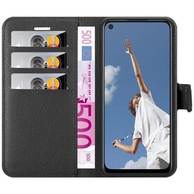 Oppo A52 Suojakuori Lompakkokotelo (Musta)