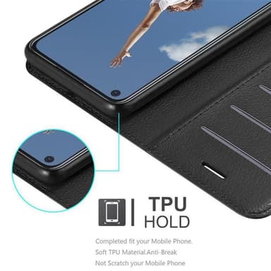 Oppo A52 Suojakuori Lompakkokotelo (Musta)