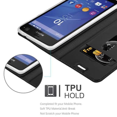Sony Xperia C4 Suojakuori Lompakkokotelo (Musta)
