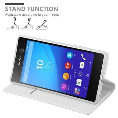 Sony Xperia M5 Suojakuori Lompakkokotelo (Hopea)