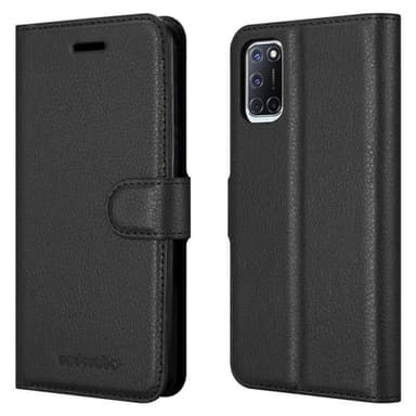 Oppo A52 Suojakuori Lompakkokotelo (Musta)