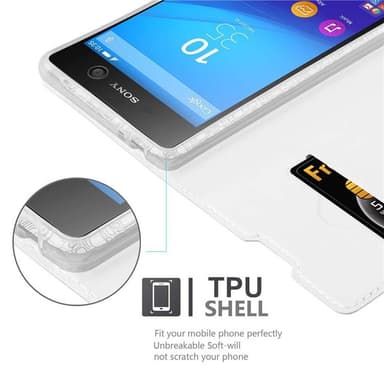 Sony Xperia M5 Suojakuori Lompakkokotelo (Hopea)