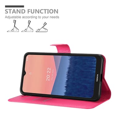 Nokia C21 Suojakuori Lompakkokotelo (Vaaleanpunainen)
