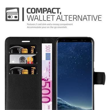Samsung Galaxy S8 Suojakuori Lompakkokotelo (Musta)